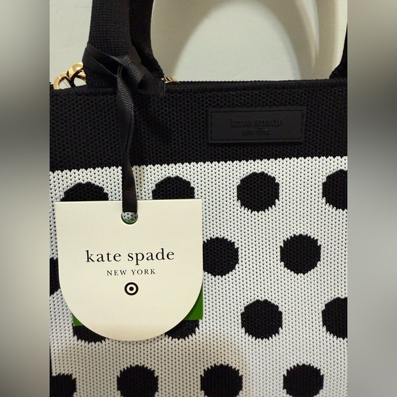 NEW Kate Spade X Target polka dot knit crossbody bag white/black - Picture 4 of 5